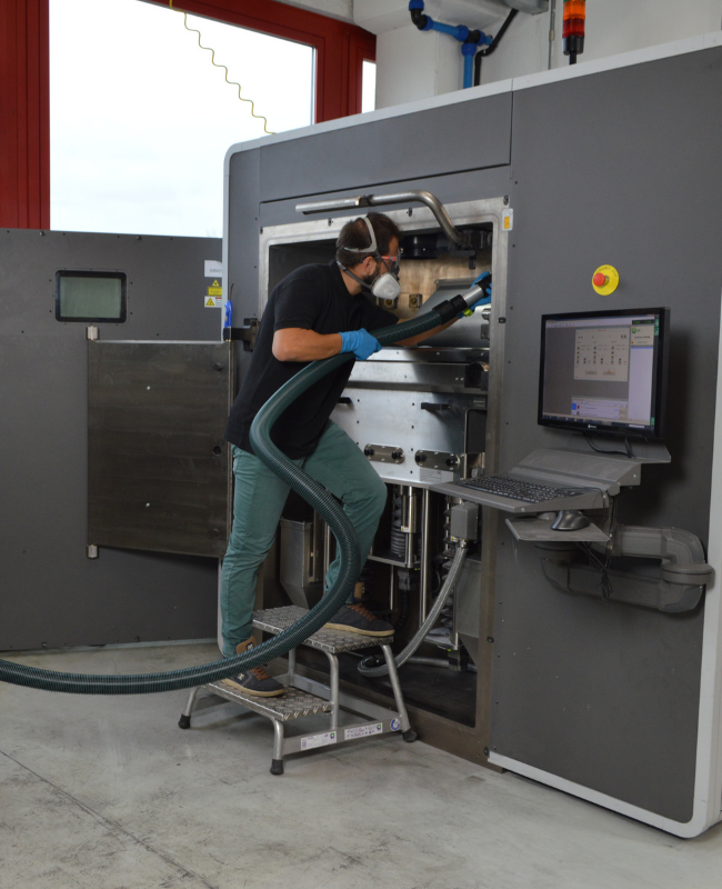 Pneumatic conveyor for 3D printer - Powder recovery operation